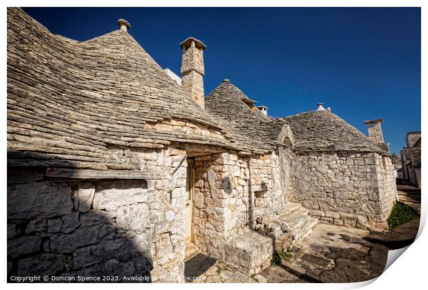 Trulli Houses Print by Duncan Spence