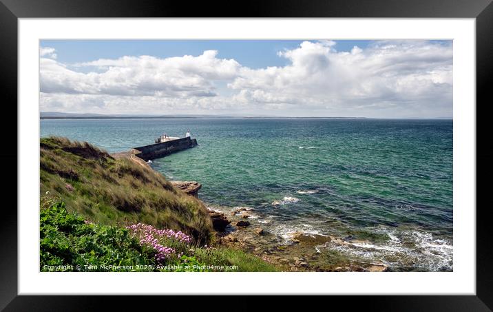 Burghead Bay and Burghead North Pier Seascape Framed Mounted Print by Tom McPherson