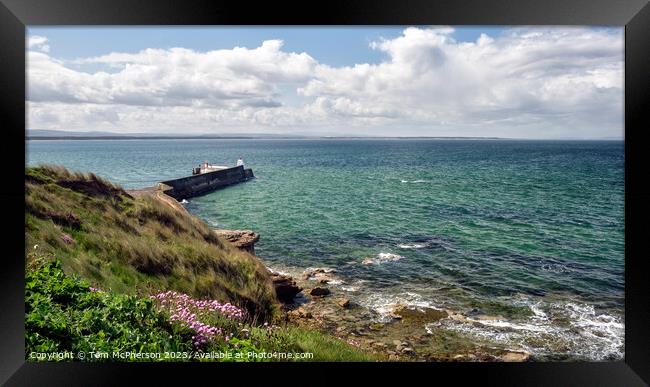 Burghead Bay and Burghead North Pier Seascape Framed Print by Tom McPherson