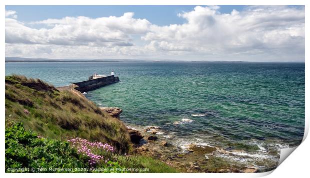Burghead Bay and Burghead North Pier Seascape Print by Tom McPherson