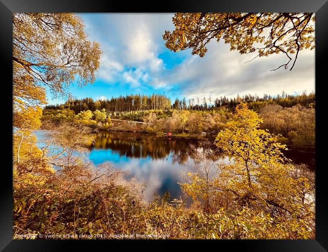 Loch Drunkie Autumn reflections Framed Print by yvonne & paul carroll
