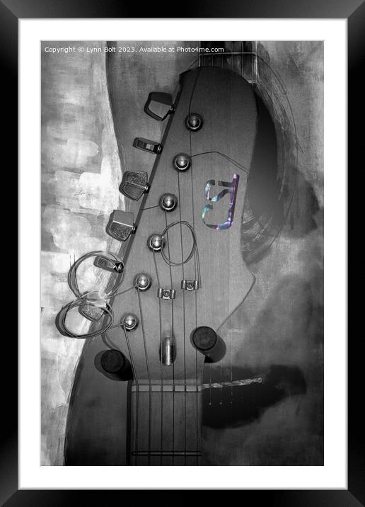 Guitar Headstock Framed Mounted Print by Lynn Bolt