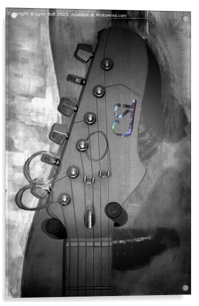 Guitar Headstock Acrylic by Lynn Bolt