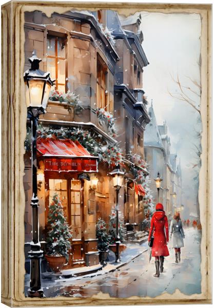 Window shopping in winter holidays Canvas Print by Zahra Majid
