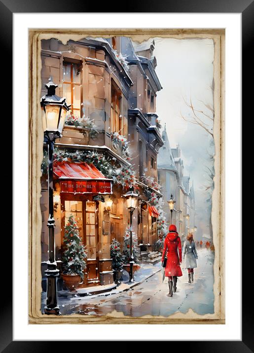 Window shopping in winter holidays Framed Mounted Print by Zahra Majid