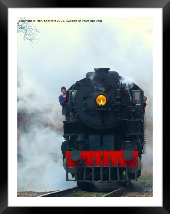 Waiting for the steam train at dusk Framed Mounted Print by Mark Chesters