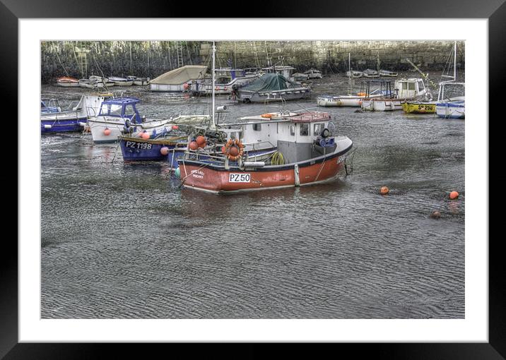Autumn in Portleven Harbour Framed Mounted Print by Andrew Driver