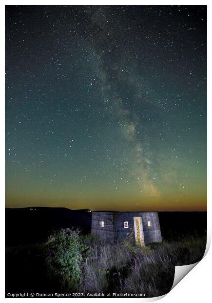 Pill box under the stars Print by Duncan Spence