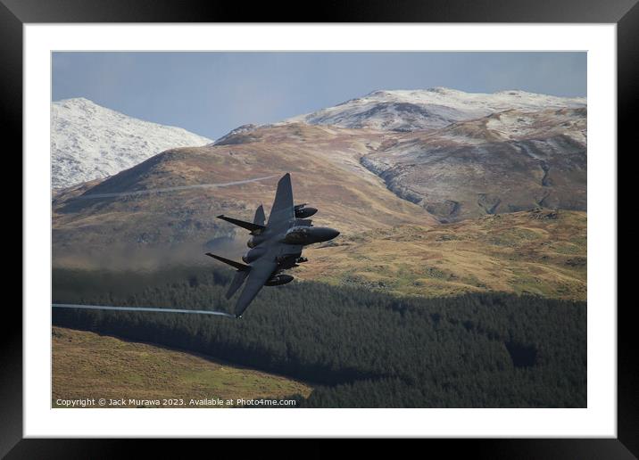 F15D low level through the Welsh Valleys Framed Mounted Print by Jack Murawa