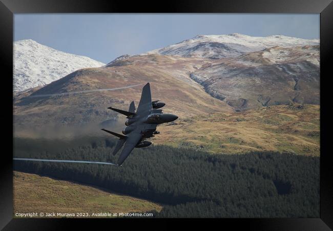 F15D low level through the Welsh Valleys Framed Print by Jack Murawa