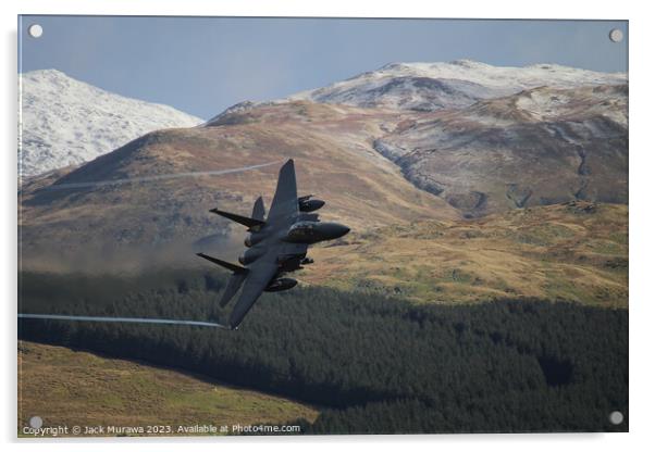 F15D low level through the Welsh Valleys Acrylic by Jack Murawa