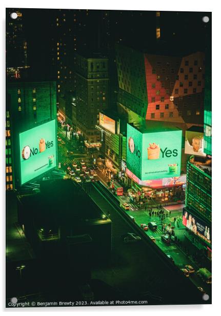 New York Hotel View Acrylic by Benjamin Brewty