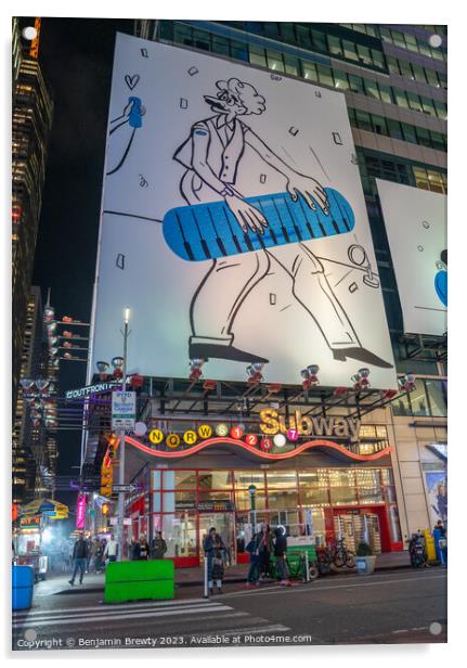 Times Square Subway Station Acrylic by Benjamin Brewty