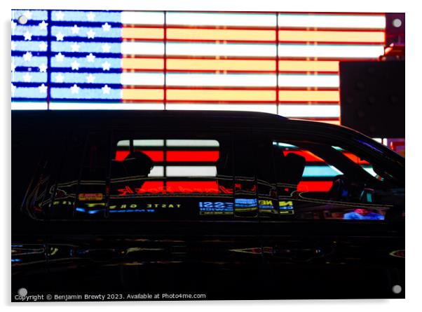 Times Square Silhouette  Acrylic by Benjamin Brewty