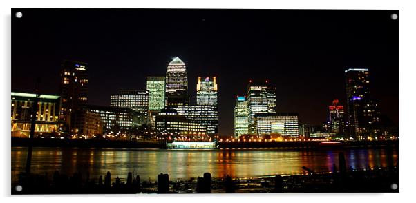 Canary Wharf Panorama Acrylic by Phil Clements