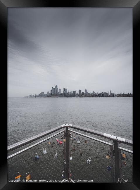 Manhattan Skyline Framed Print by Benjamin Brewty