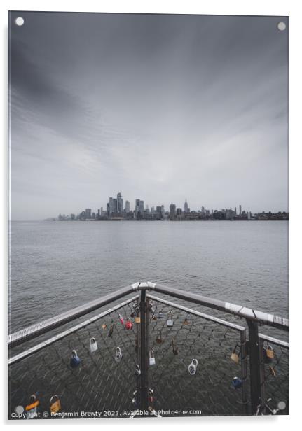 Manhattan Skyline Acrylic by Benjamin Brewty