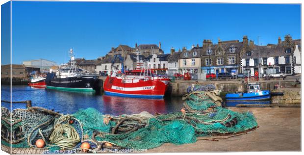 MacDuff Harbour Aberdeenshire Scotland Lerwick & Fraserburgh Boats an' Nets   Canvas Print by OBT imaging
