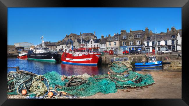 MacDuff Harbour Aberdeenshire Scotland Lerwick & Fraserburgh Boats an' Nets   Framed Print by OBT imaging