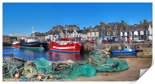 MacDuff Harbour Aberdeenshire Scotland Lerwick & Fraserburgh Boats an' Nets   Print by OBT imaging