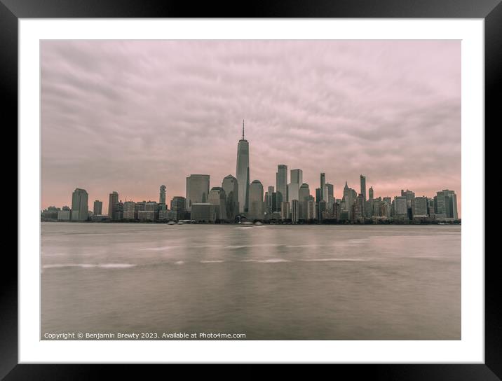 New York City Skyline Framed Mounted Print by Benjamin Brewty