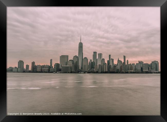 New York City Skyline Framed Print by Benjamin Brewty