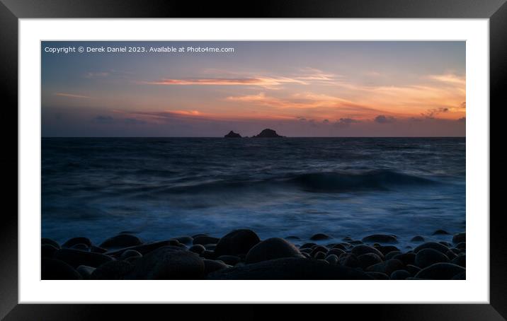 Radiant Sunset at Cot Valley, Cornwall Framed Mounted Print by Derek Daniel