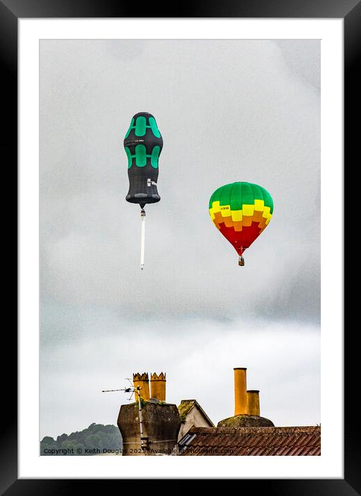 Two Balloons Framed Mounted Print by Keith Douglas