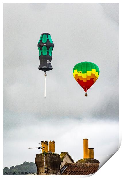 Two Balloons Print by Keith Douglas