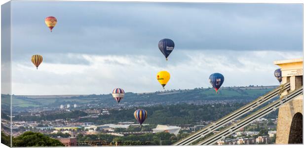 Hot Air Balloons over Clifton Canvas Print by Keith Douglas