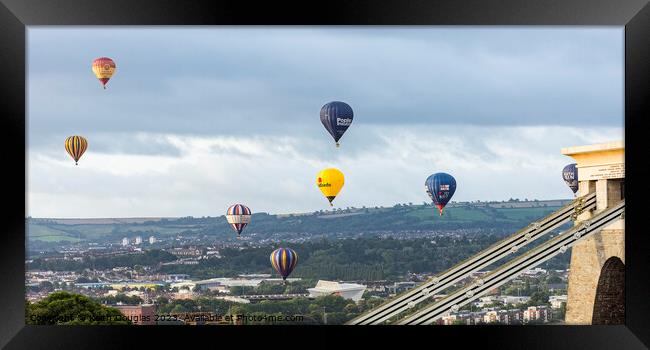 Hot Air Balloons over Clifton Framed Print by Keith Douglas