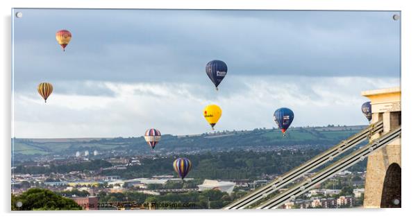 Hot Air Balloons over Clifton Acrylic by Keith Douglas