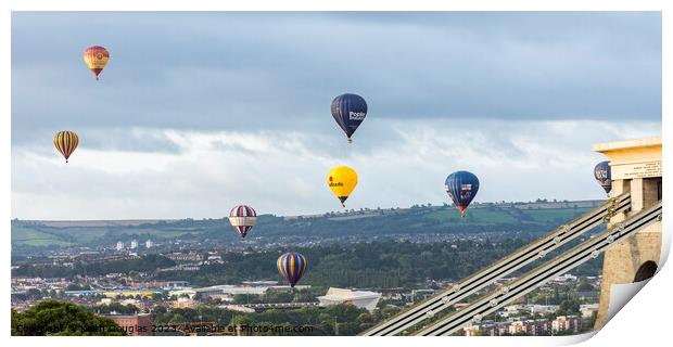 Hot Air Balloons over Clifton Print by Keith Douglas