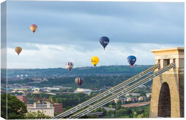 Hot Air Balloons over Bristol Canvas Print by Keith Douglas