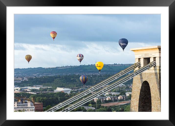 Hot Air Balloons over Bristol Framed Mounted Print by Keith Douglas