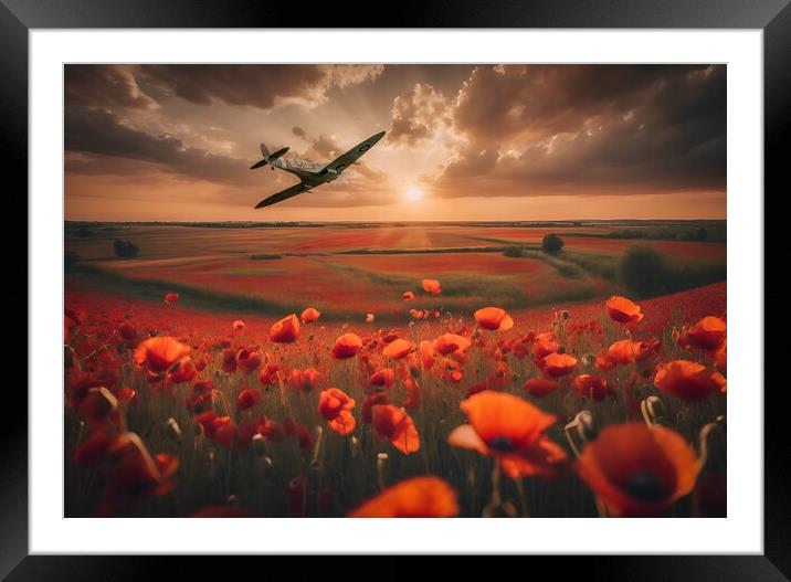 Spitfire Running In Framed Mounted Print by J Biggadike