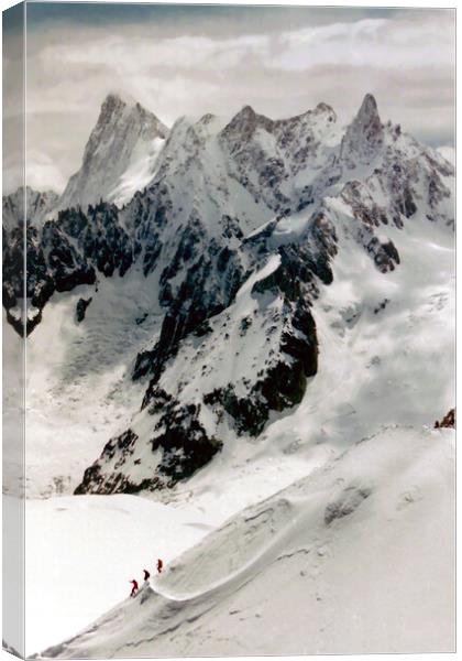 Chamonix Aiguille du Midi Mont Blanc Massif French Alps France Canvas Print by Andy Evans Photos