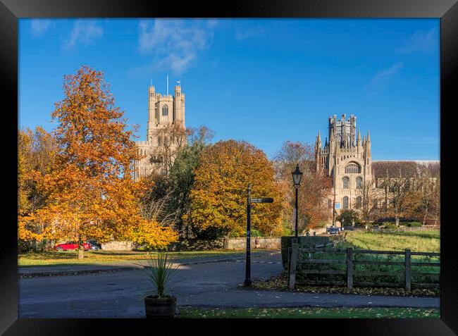 Sunny autumnal day in Ely, Cambridgeshire, 23rd November 2023 Framed Print by Andrew Sharpe