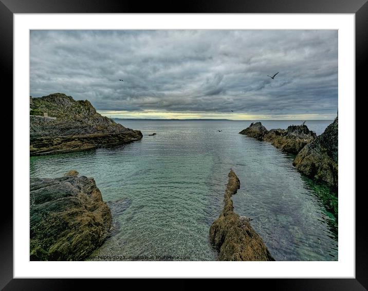 Beyond the harbour wall at Mevagissey  Framed Mounted Print by Carolyn Brown-Felpts