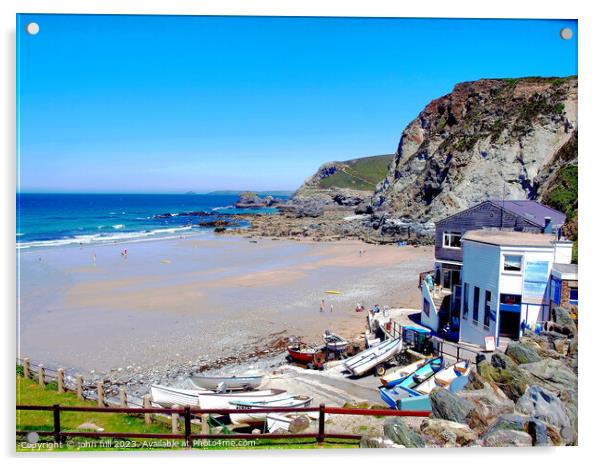 St. Agnes beach, Cornwall. Acrylic by john hill