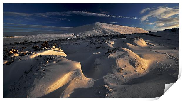 Hay Bluff Winter Glow Print by Creative Photography Wales