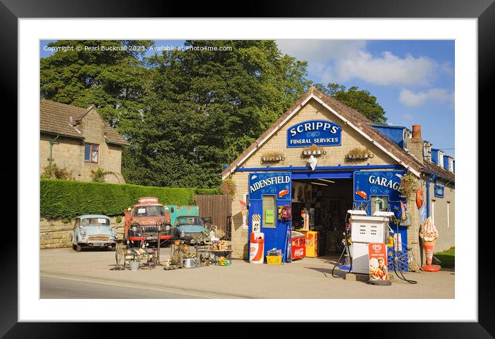 Aidensfield Village Garage from Heartbeat Framed Mounted Print by Pearl Bucknall