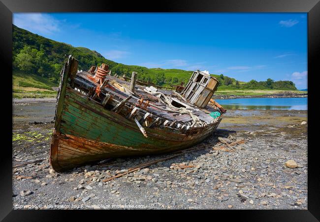Fishing boat Wreck, Isle of Kerrera 1 Framed Print by Alan Payton