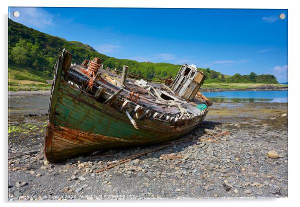 Fishing boat Wreck, Isle of Kerrera 1 Acrylic by Alan Payton