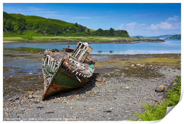 Fishing boat Wreck, Isle of Kerrera 2 Print by Alan Payton
