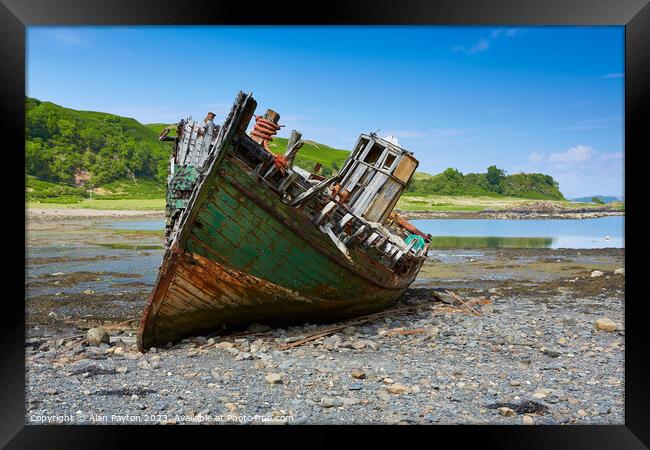 Fishing boat Wreck, Isle of Kerrera 3 Framed Print by Alan Payton
