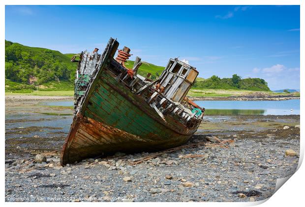 Fishing boat Wreck, Isle of Kerrera 3 Print by Alan Payton