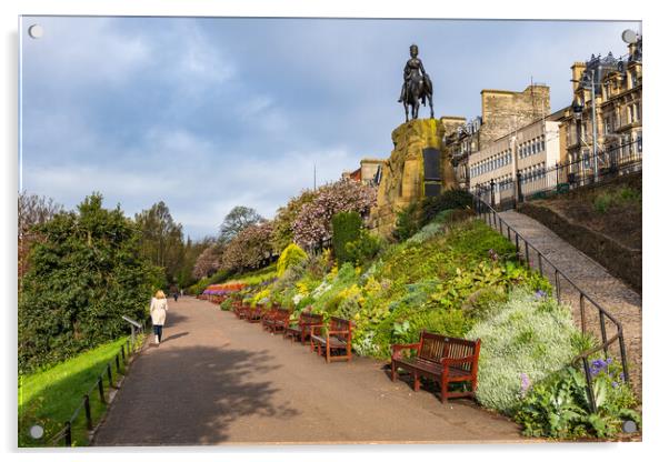 Princes Street Gardens In Edinburgh Acrylic by Artur Bogacki