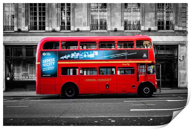 London classic double-decker bus Print by Suppakij Vorasriherun