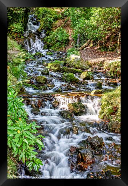 Burrator  Waterfall Dartmoor  Framed Print by Jim Key